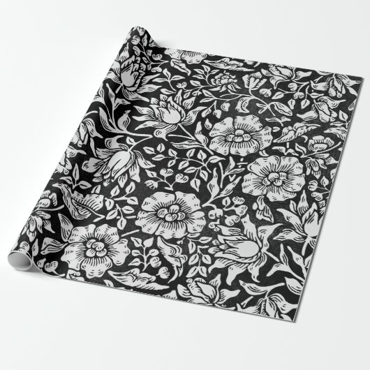 William Morris  Blue Floral Pattern Cadeaupapier (Uitgerold)
