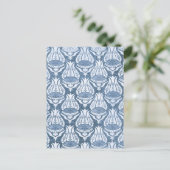 William Morris Blue Floral Pattern Classic Briefkaart (Staand voorkant)