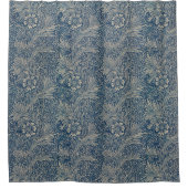 William Morris Blue Floral Pattern Douchegordijn (Voorkant)