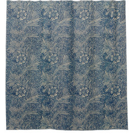 William Morris  Blue Floral Pattern Douchegordijn