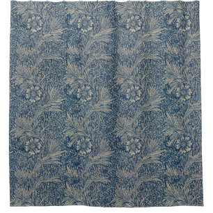 William Morris Blue Floral Pattern Douchegordijn