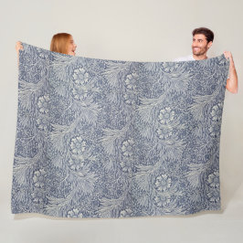 William Morris  Blue Floral Pattern Fleece Deken