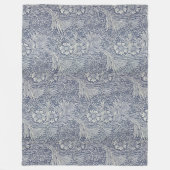 William Morris  Blue Floral Pattern Fleece Deken (Voorkant)