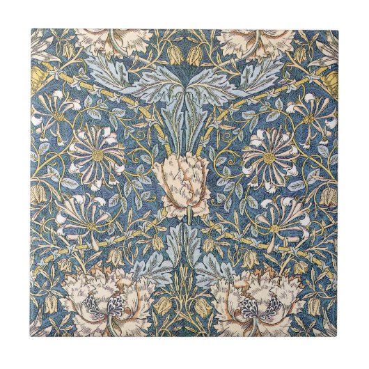 William Morris Blue Floral Tegeltje (Voorkant)