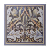 William Morris ~ Blue Floral Tegeltje (Voorkant)