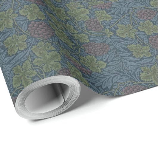 William Morris Blue Floral Vine Wallpaper Design Cadeaupapier (Rol Hoek)