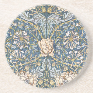 William Morris Blue Floral Zandsteen Onderzetter