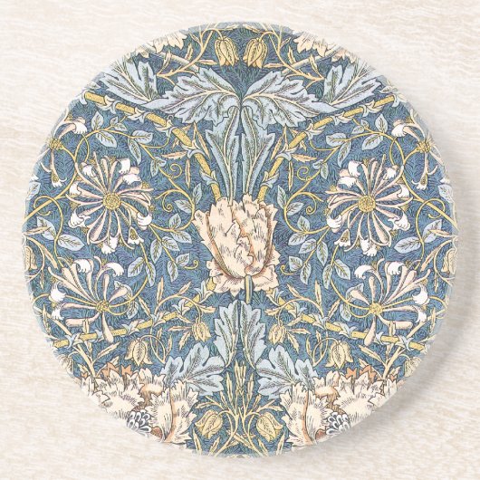 William Morris Blue Floral Zandsteen Onderzetter (Voorkant)