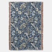 William Morris Blue Foliage Patroon Behang Deken (Voorkant Verticaal)
