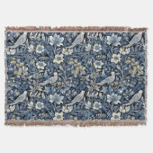 William Morris Blue Foliage Patroon Behang Deken (Voorkant)