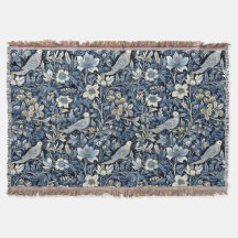 William Morris Blue Foliage Patroon Behang