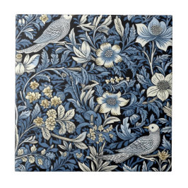 William Morris Blue Foliage Patroon Behang Tegeltje