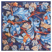 William Morris Blue Grapes Pattern Stof (Close Up)