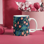 William Morris Blue Green Pink Floral Pattern Koffiemok