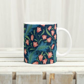 William Morris Blue Green Pink Floral Pattern Koffiemok