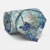 William Morris Blue Iris vintage bloempatroon Stropdas (Opgerold)