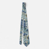 William Morris Blue Iris vintage bloempatroon Stropdas (Achterkant)