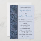 William Morris Blue Leaves Wedding Invitation Kaart (Voorkant)