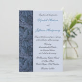 William Morris Blue Leaves Wedding Invitation Kaart (Staand voorkant)