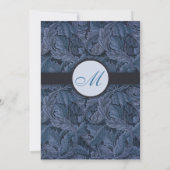 William Morris Blue Leaves Wedding Invitation Kaart (Achterkant)