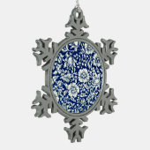 William Morris - Blue Mallow, beroemd patroon, Tin Sneeuwvlok Ornament (Links)