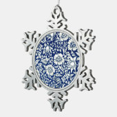 William Morris - Blue Mallow, beroemd patroon, Tin Sneeuwvlok Ornament (Rechts)