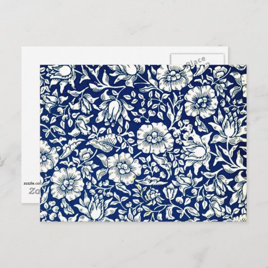 William Morris - Blue Mallow Briefkaart (Voorkant / Achterkant)