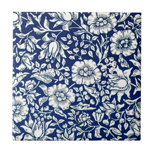 William Morris - Blue Mallow Tegeltje (Voorkant)