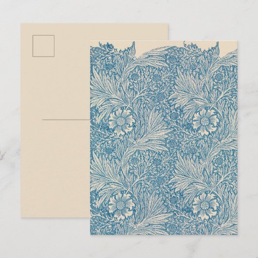 William Morris - Blue Marigold Briefkaart (Voorkant / Achterkant)