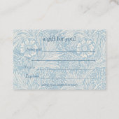 William Morris - Blue Marigold Gift Certificate Visitekaartje (Achterkant)