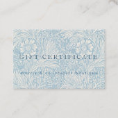 William Morris - Blue Marigold Gift Certificate Visitekaartje (Voorkant)