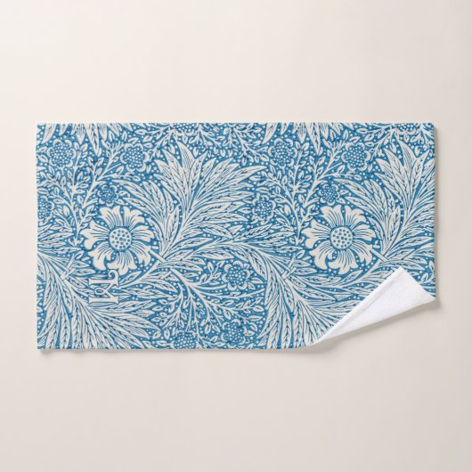 William Morris Blue Marigold Monogram Bad Handdoek (Handdoek)