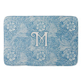 William Morris Blue Marigold Monogram Badmat (Voorkant)