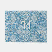 William Morris Blue Marigold Monogram Deurmat (Voorkant)