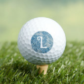 William Morris Blue Marigold Monogram Golfballen (Insitu Shirt)