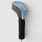 William Morris Blue Marigold Monogram Golfheadcover (Schuin)
