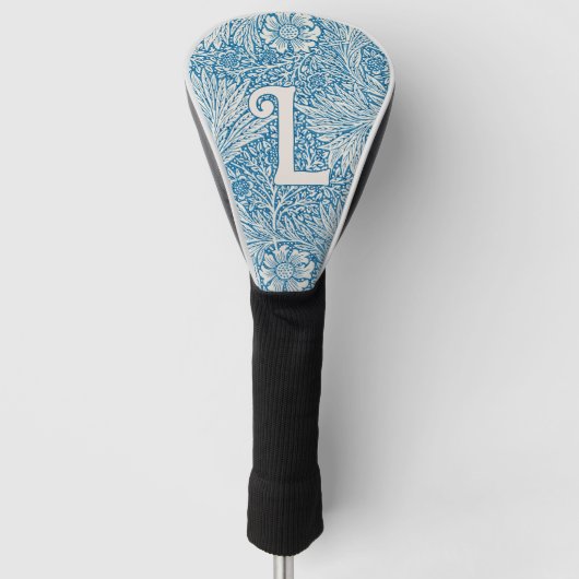 William Morris Blue Marigold Monogram Golfheadcover (Voorkant)