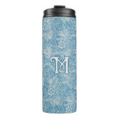 William Morris Blue Marigold Monogram Thermosbeker (Voorkant)
