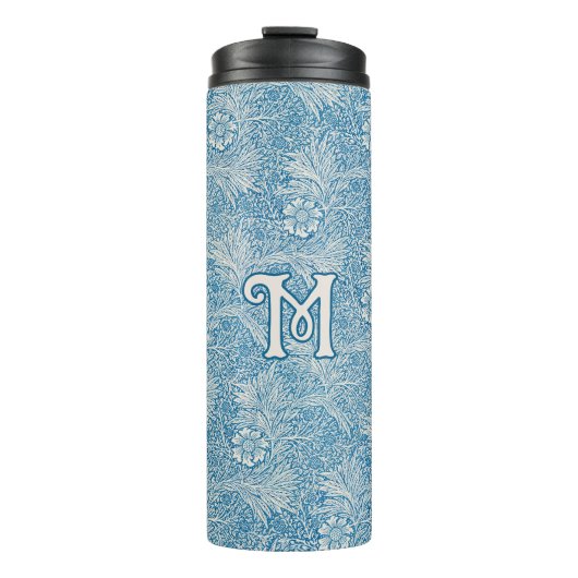 William Morris Blue Marigold Monogram Thermosbeker (Voorkant)