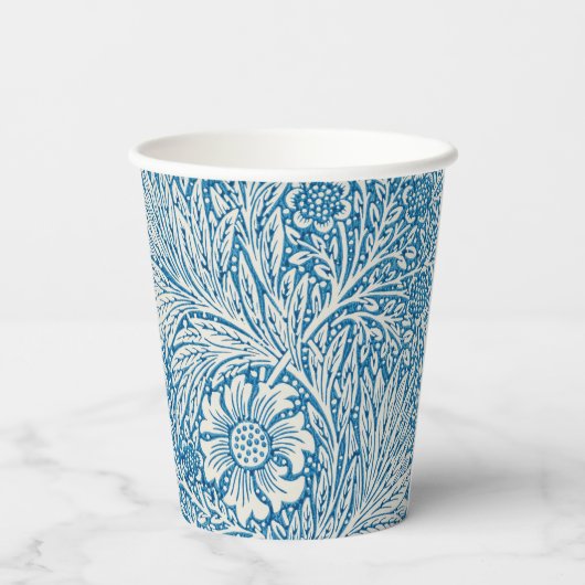 William Morris Blue Marigold Papieren Bekers (Achterkant)