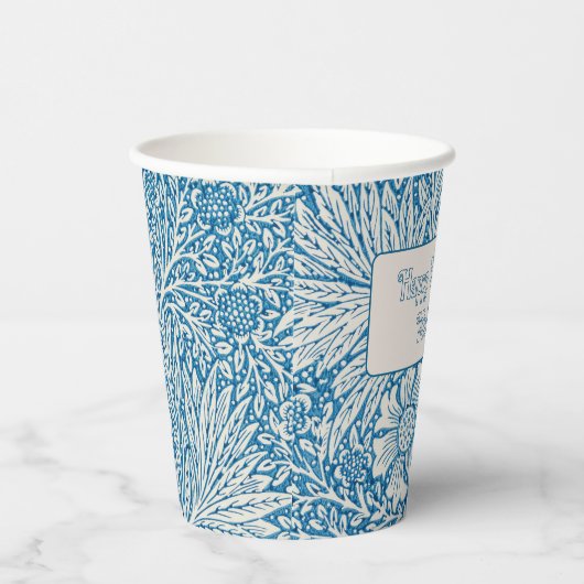 William Morris Blue Marigold Papieren Bekers (Rechts)