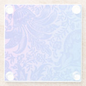  William Morris Blue Pink Botanical Glazen Onderzetter (Achterkant)