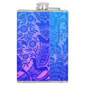  William Morris Blue Pink Botanische Flask Heupfles (Achterkant)