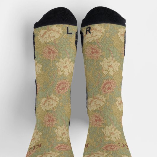 William Morris Blue Rust Chrysanthemum Sokken (Top)