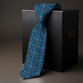 William Morris Blue Shell Diagonal Stropdas