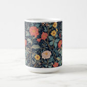 William Morris Blue Teal Arts & Crafts Floral Koffiemok (Center)