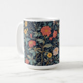 William Morris Blue Teal Arts & Crafts Floral Koffiemok (Voorkant links)