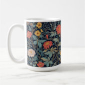 William Morris Blue Teal Arts & Crafts Floral Koffiemok (Links)