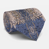 William Morris Blue Tulip en Willow Flowers Stropdas (Opgerold)