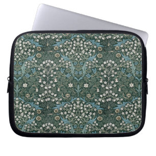 William Morris Blue White en Green Floral Laptop Sleeve